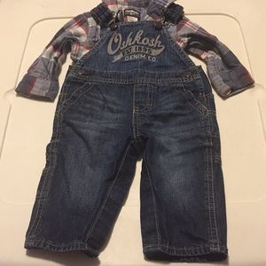 Overalls with plaid onesie